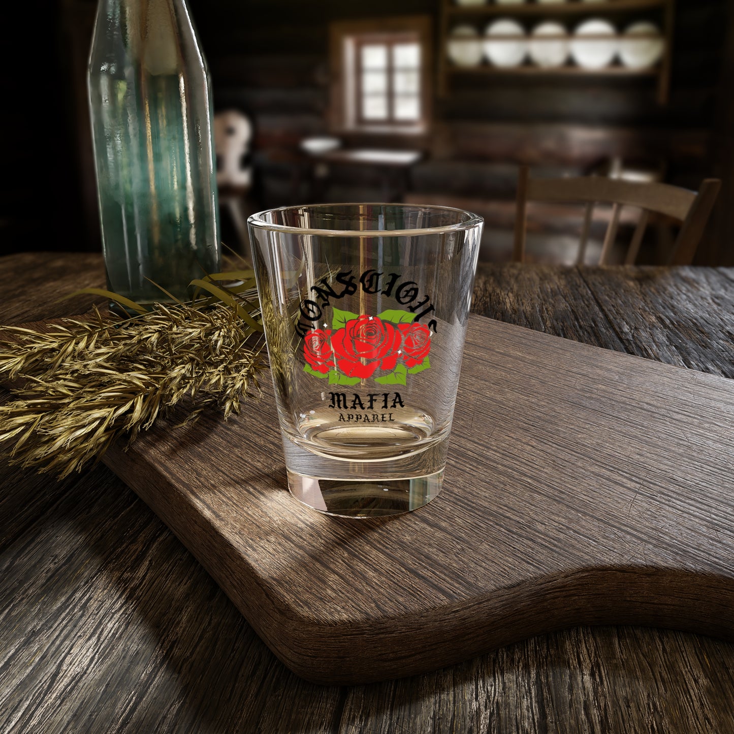 CONSCIOUS MAFIA APPAREL shot glass, 1.5 OZ
