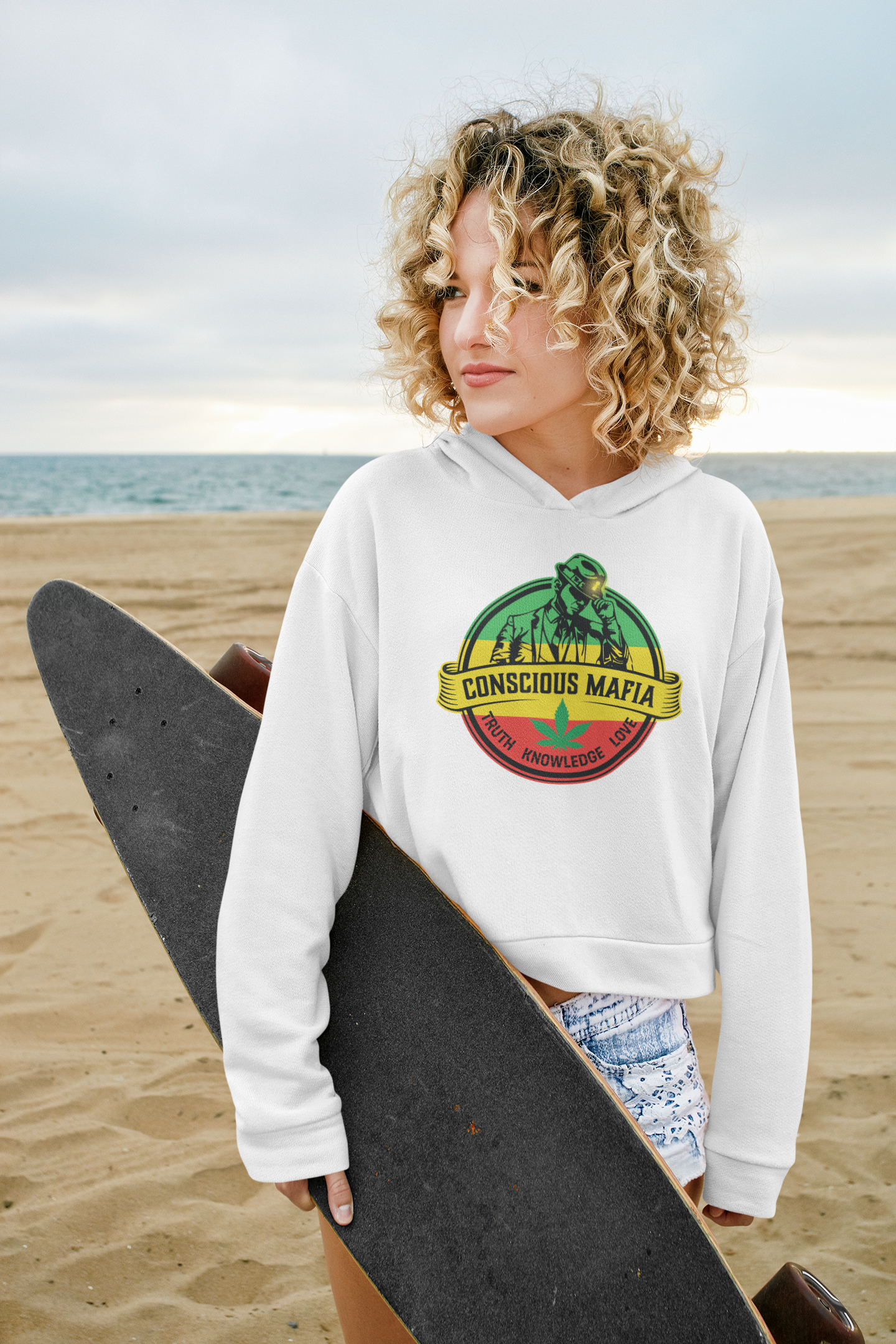 Ladies' Rasta Cropped Hoodie | ConsciousMafia