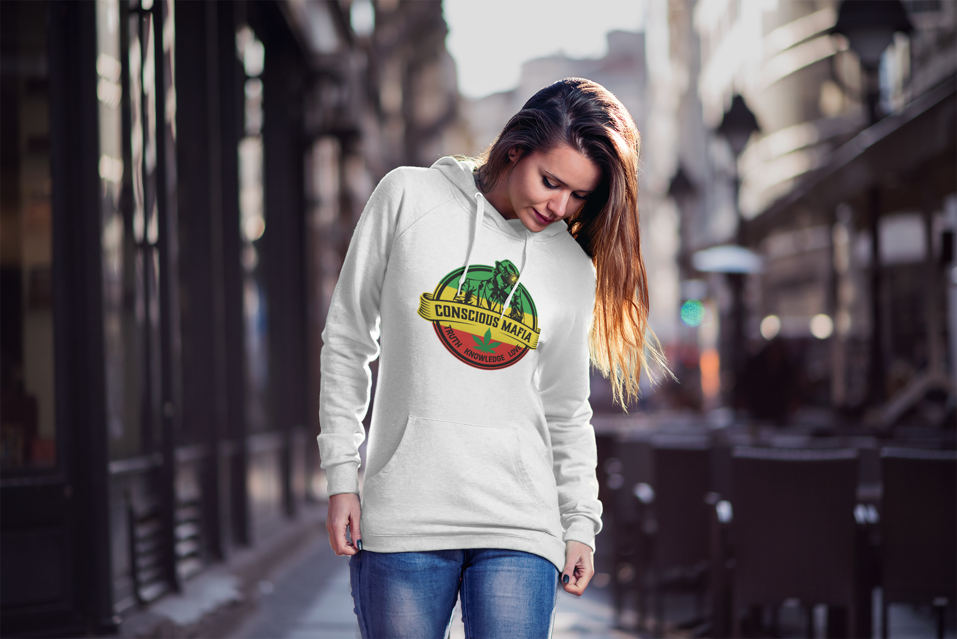 Women's Rasta Conscious Mafia  Pullover Hoodie
